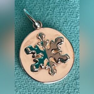 Tiffany & Co. Silver Snowflake charm w pouch and box